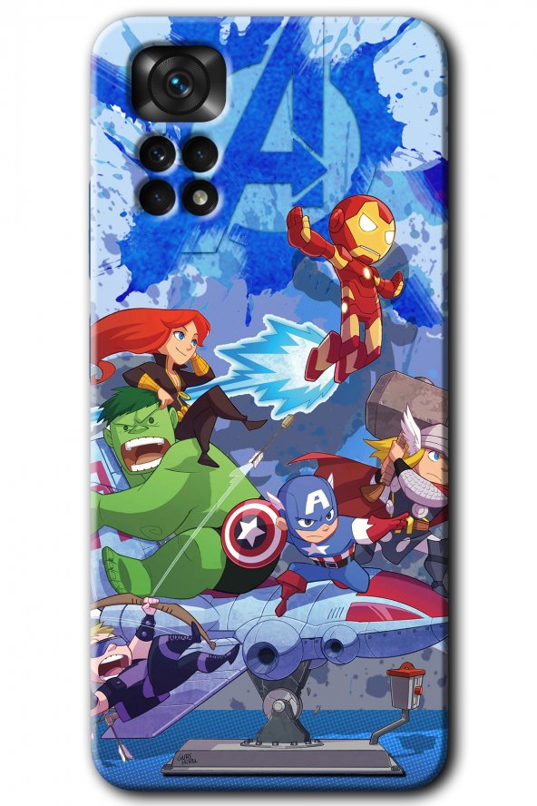 Redmi Note 11 5G Global Kılıf HD Desen Baskılı Arka Kapak - Avengers Cartoon