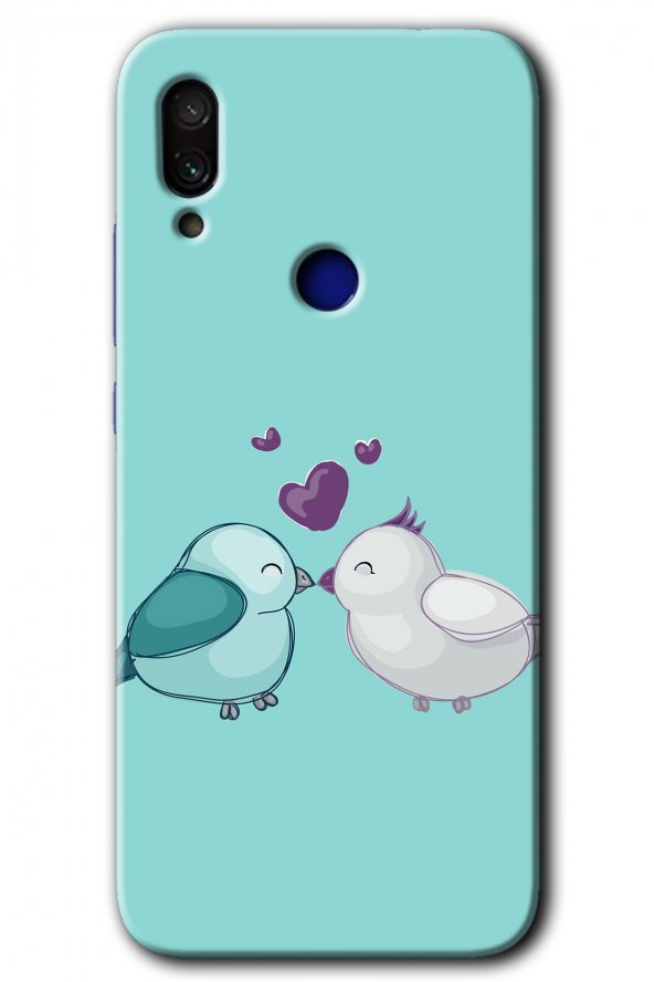 Redmi Note 7 Kılıf HD Desen Baskılı Arka Kapak - Mutlu Kuşlar