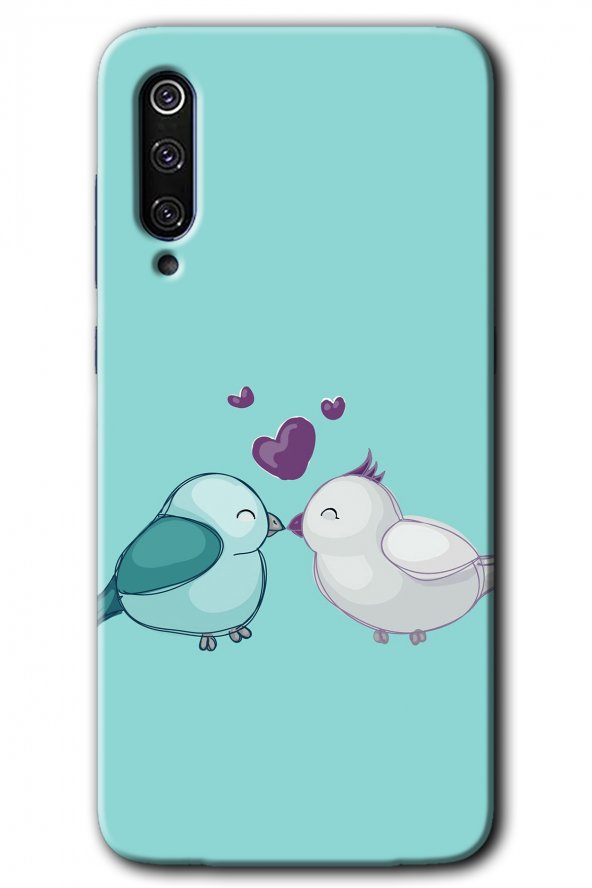 Xiaomi Mi 9 Kılıf HD Desen Baskılı Arka Kapak - Mutlu Kuşlar