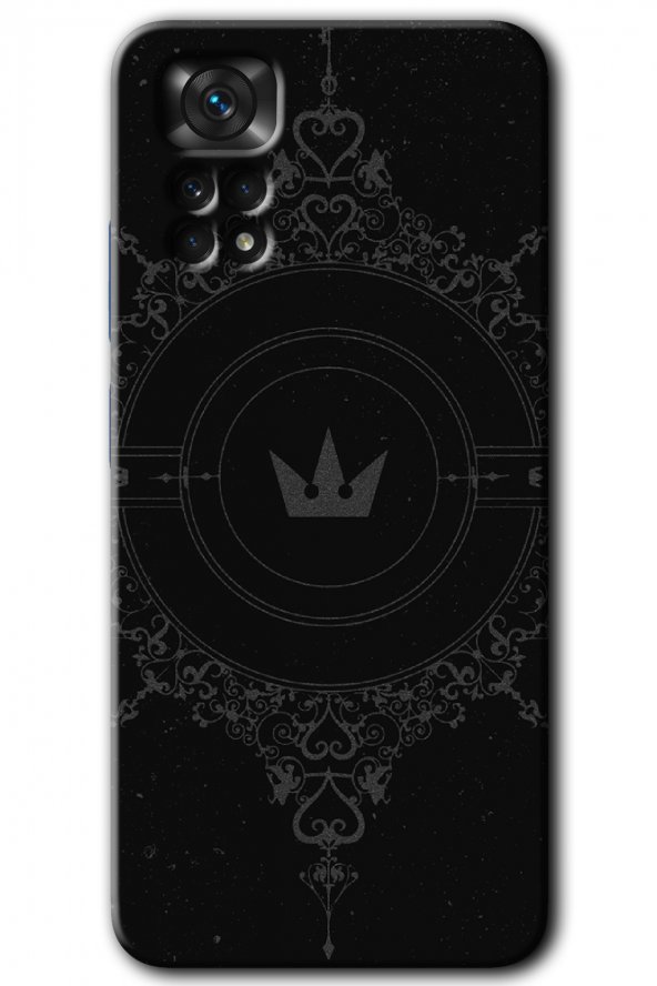 Redmi Note 11s 5G Global Kılıf HD Desen Baskılı Arka Kapak - Siyah Mandala 1