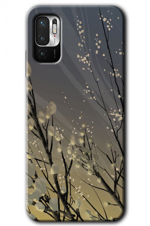 Redmi Note 10 5G Kılıf HD Desen Baskılı Arka Kapak - Branches Flowers