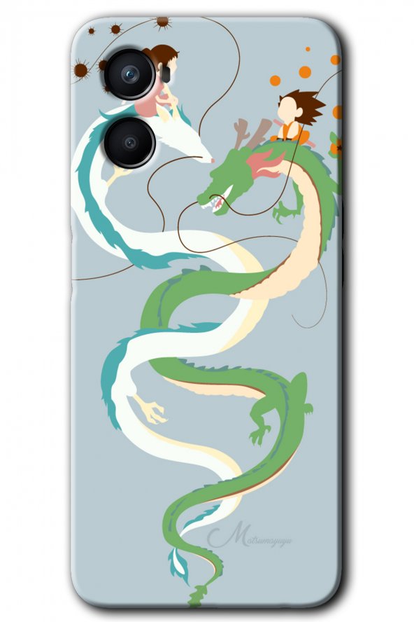 Oppo A96 Kılıf HD Desen Baskılı Arka Kapak - Snake Friendship