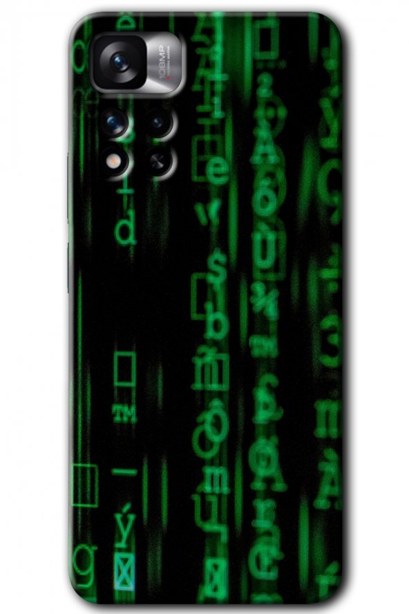 Redmi Note 11 Pro Plus 5G Kılıf HD Desen Baskılı Arka Kapak - Matrix