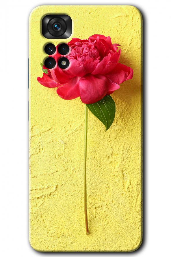Redmi Note 11s 5G Global Kılıf HD Desen Baskılı Arka Kapak - Kırmızı Gül