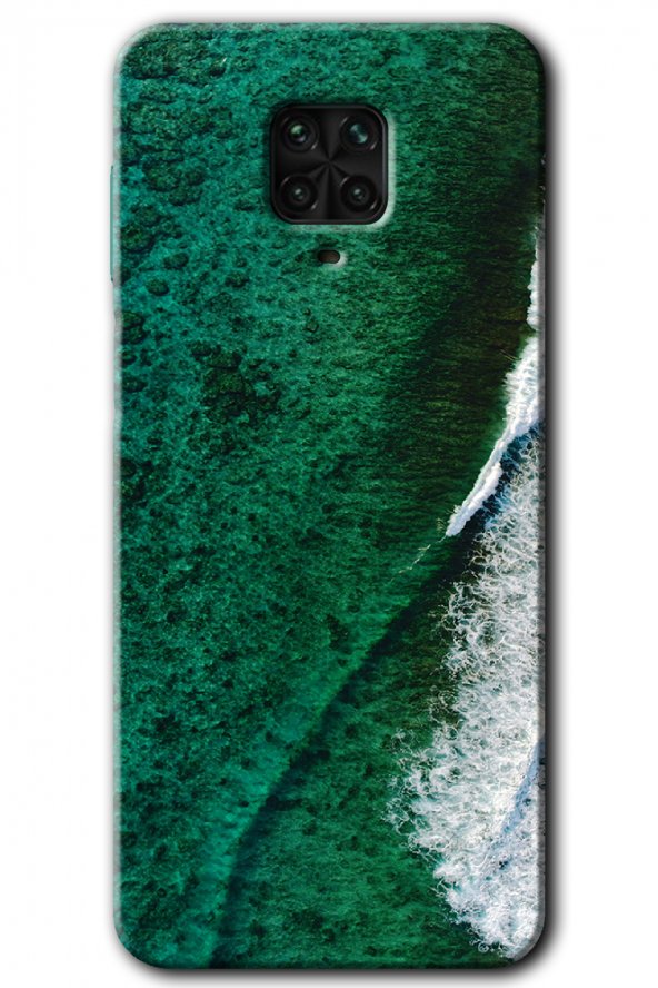 Redmi Note 9 Pro Kılıf HD Desen Baskılı Arka Kapak - Yeşil Okyanus