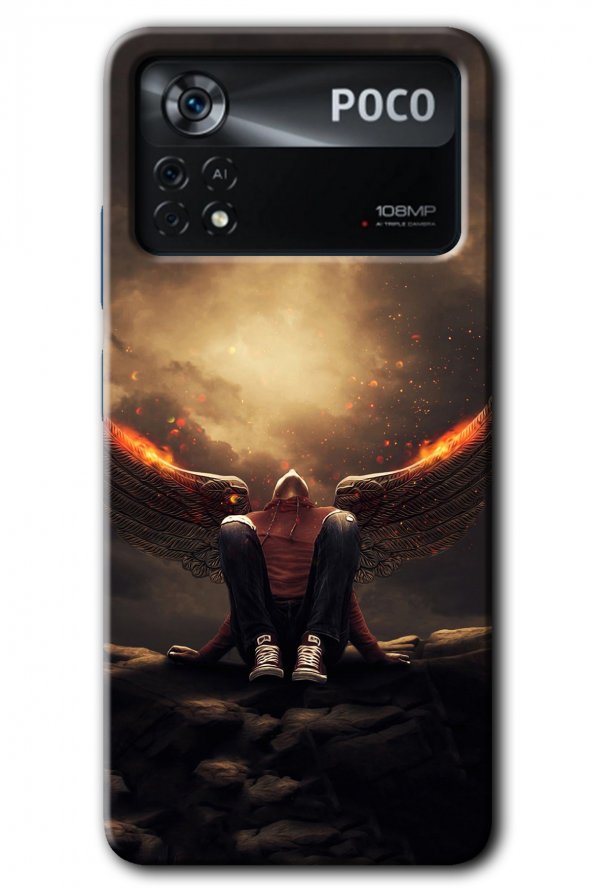 Poco x4 Pro Kılıf HD Desen Baskılı Arka Kapak - Wings of Power