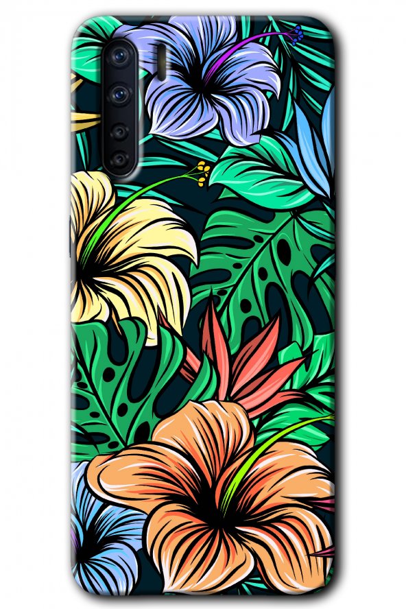 Oppo A91 Kılıf HD Desen Baskılı Arka Kapak - Hibiscus Flowers