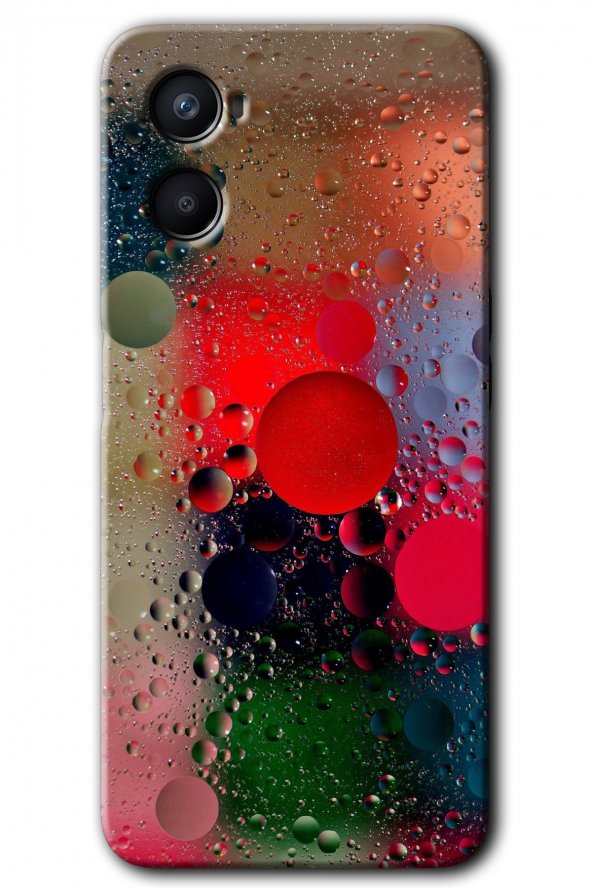 Oppo A96 Kılıf HD Desen Baskılı Arka Kapak - Wet Bubbles