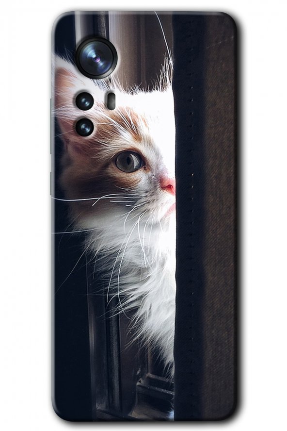 Xiaomi Mi 12 Pro Kılıf HD Desen Baskılı Arka Kapak - Kedi Bakışı