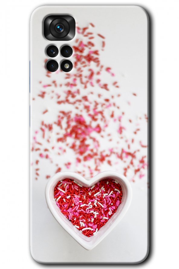 Redmi Note 11 Pro 5G Kılıf HD Desen Baskılı Arka Kapak - Kalpli Şekerleme