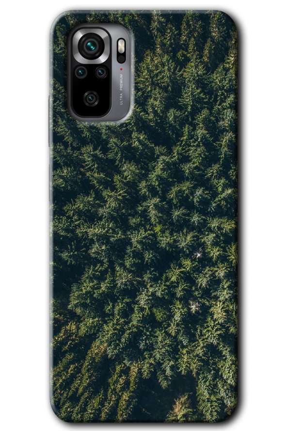 Redmi Note 10 Kılıf HD Desen Baskılı Arka Kapak - Çam Ağacı Ormanı