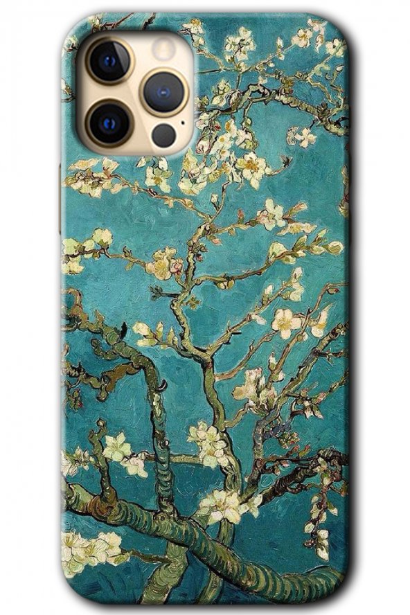 iPhone 12 Pro Max Kılıf HD Desen Baskılı Arka Kapak - Almond Blossom