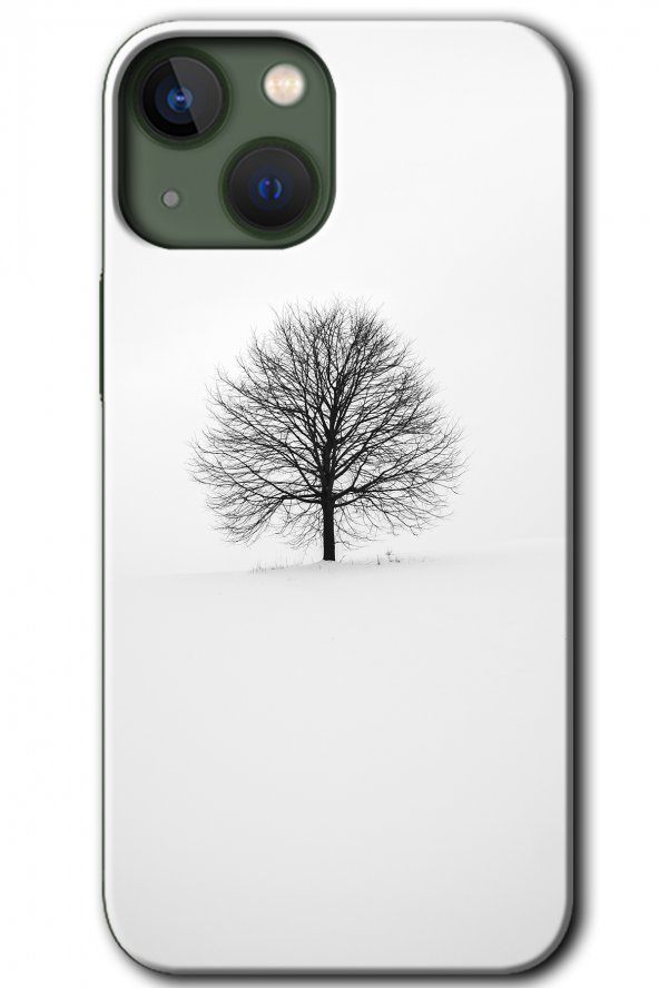 iPhone 13 Kılıf HD Desen Baskılı Arka Kapak - Alone Tree