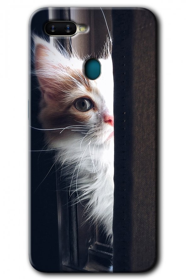 Oppo Ax7 Kılıf HD Desen Baskılı Arka Kapak - Kedi Bakışı