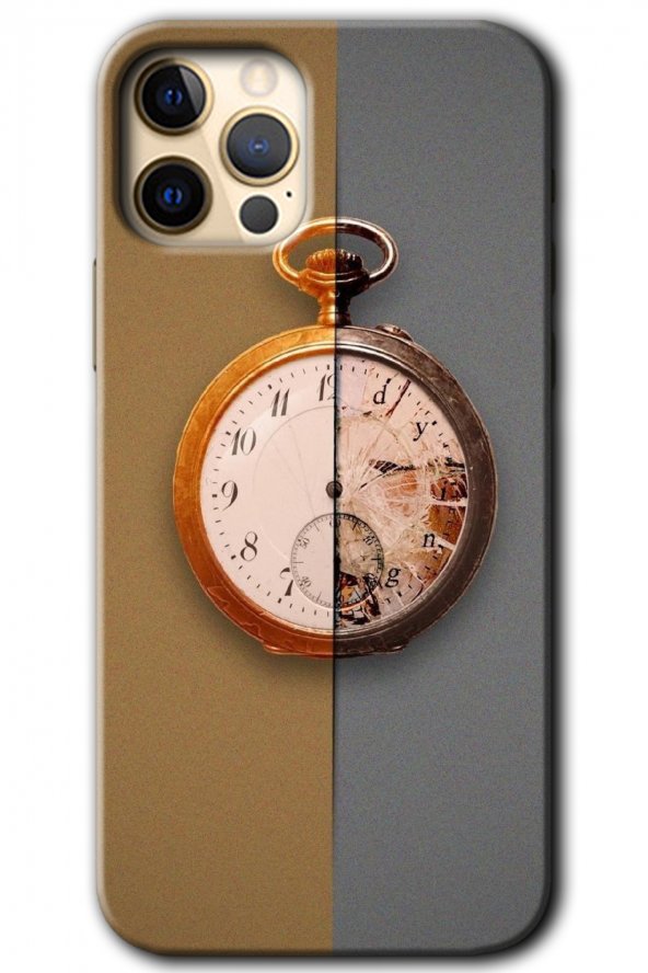 iPhone 12 Pro Max Kılıf HD Desen Baskılı Arka Kapak - Clocks Artwork