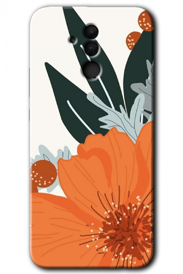 Huawei Mate 20 Lite Kılıf HD Desen Baskılı Arka Kapak - Portakal Çiçeği