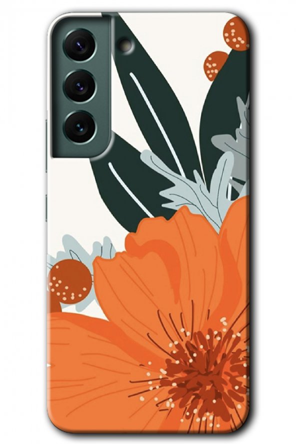 Galaxy S22 Kılıf HD Desen Baskılı Arka Kapak - Portakal Çiçeği