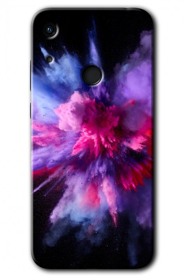 Huawei Y6s Kılıf HD Desen Baskılı Arka Kapak - Color Splash Purple