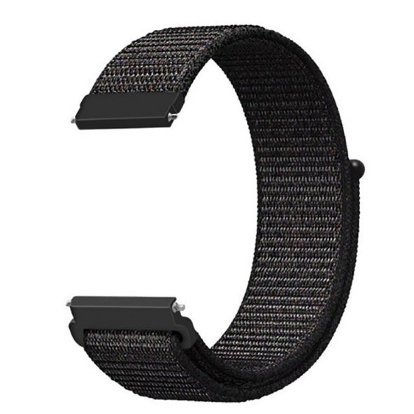 KNY Samsung Galaxy Watch 5 40 MM (20mm) İçin Kumaş Desenli Çırtçırlı Kayış-Kordon Siyah