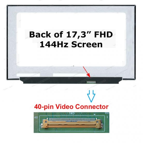 Acer Nitro AN517-51-71HE Ekran 17.3 40 pin Full Hd 144hz