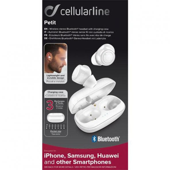 Cellularline Petit Bluetooth Kulaklık Beyaz
