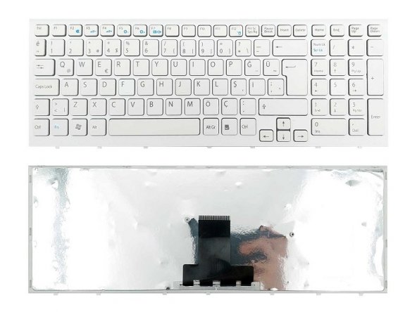 Sony Vaio VPC-EB VPCEB Notebook Klavye (Beyaz TR) - ÇERÇEVELİ