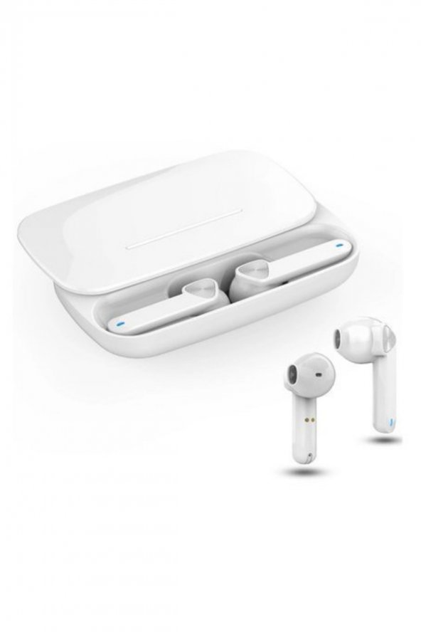 True Wireless Beyaz Kızaklı Bluetooth Kulaklık Version 5.0 Suya Dayanıklı Sürüm