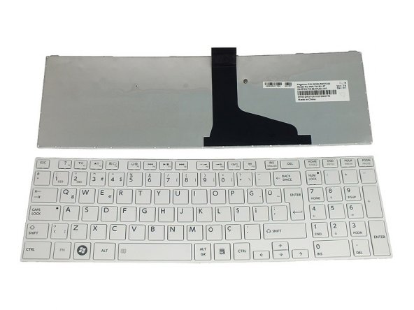 Toshiba Satellite C850 C855 L850 Notebook Klavyesi (Beyaz TR) V1