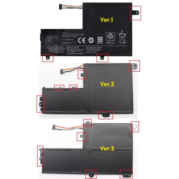 Lenovo Flex 3-1470 3-1570 L15L3PB0 Bataryası Pil 2Cell (Ver.1)