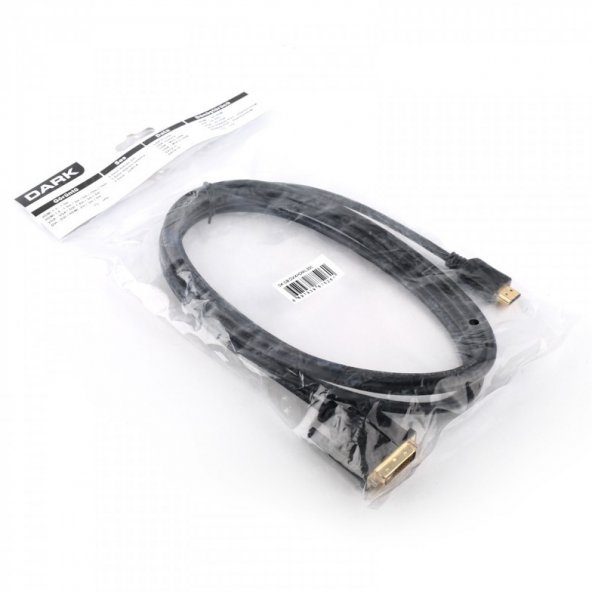 Dark DK-CB-DVIXHDMIL180 1.8 Mt HDMI to DVI-I 24+1 Erkek-Erkek Çift Yönlü Gold Dönüştürücü Adaptör