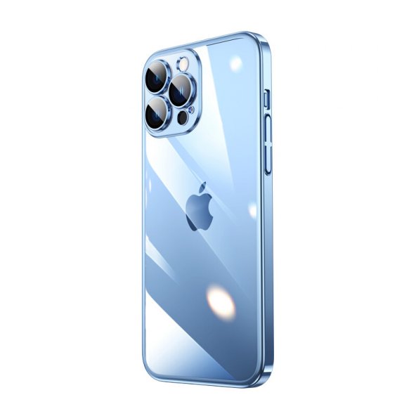 KNY Apple İphone 14 Pro Kılıf Renkli Kenarlı Sert Riksos Kapak Mavi