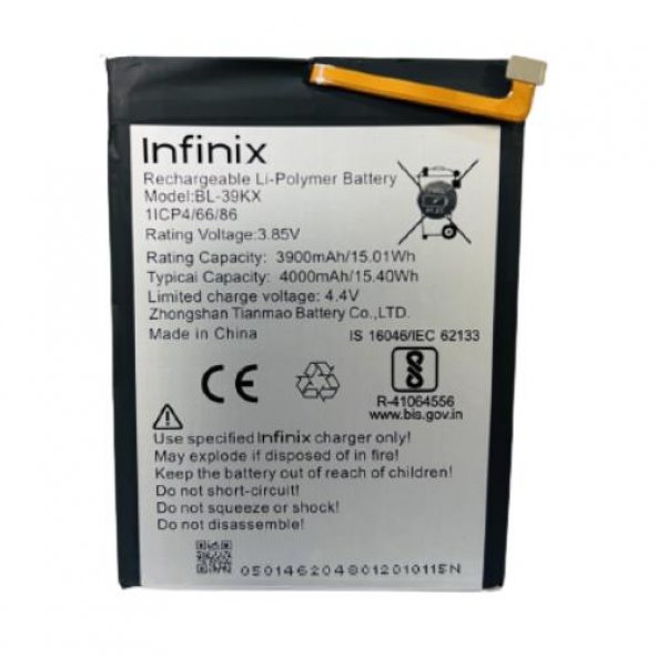 İnfinix BL-49KX Hot 7 - Hot 7 Pro Batarya Pil 3900mAh 3.85V