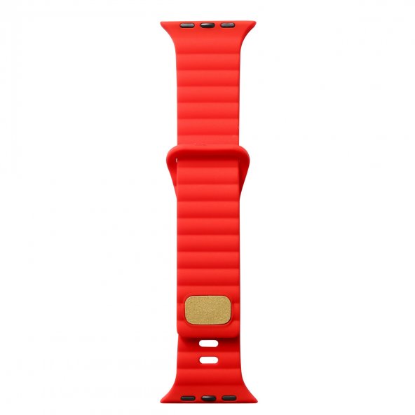 Pilanix Apple Watch 7 45 MM İçin Düz Desenli Silikon Kayış-Kordon KRD-73 Kırmızı