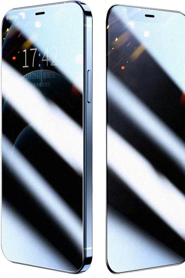 Apple iPhone 12 Pro Max Fit Hard Mat Privacy Cam Ekran Koruyucu Kırılmaz Cam