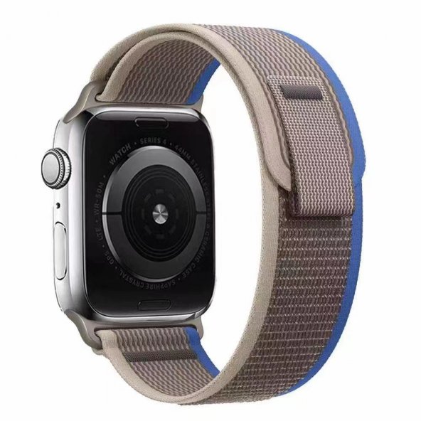 KNY Apple Watch 38 MM İçin KRD-77 Hasır Desenli Kumaş Kayış-Kordon Gri