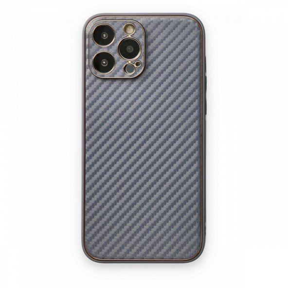 BSSM iPhone 13 Pro Kılıf Coco Karbon Silikon - Gri