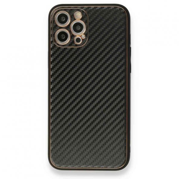 iPhone 12 Pro Kılıf Coco Karbon Silikon - Siyah