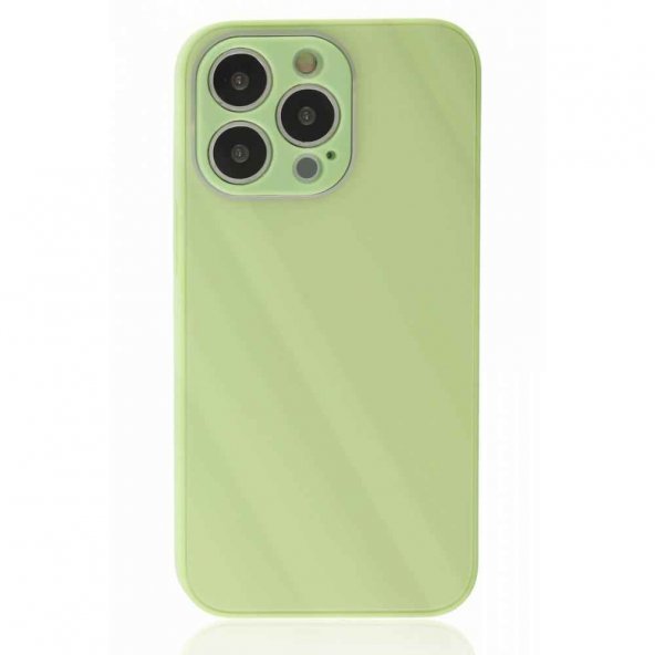 iPhone 13 Pro Kılıf Glass Kapak - Açık Yeşil