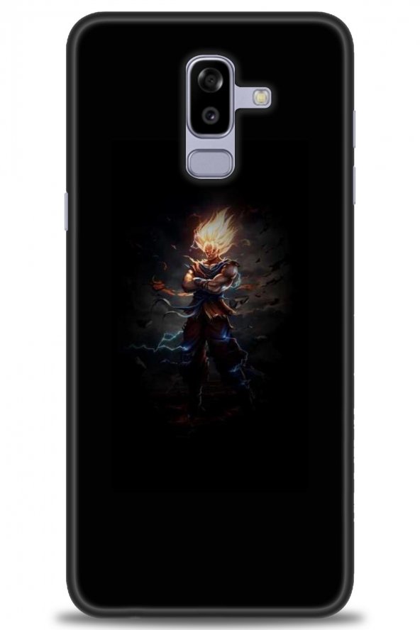 Samsung Galaxy J8 Kılıf HD Baskılı Kılıf - Karışık-138 + Temperli Cam