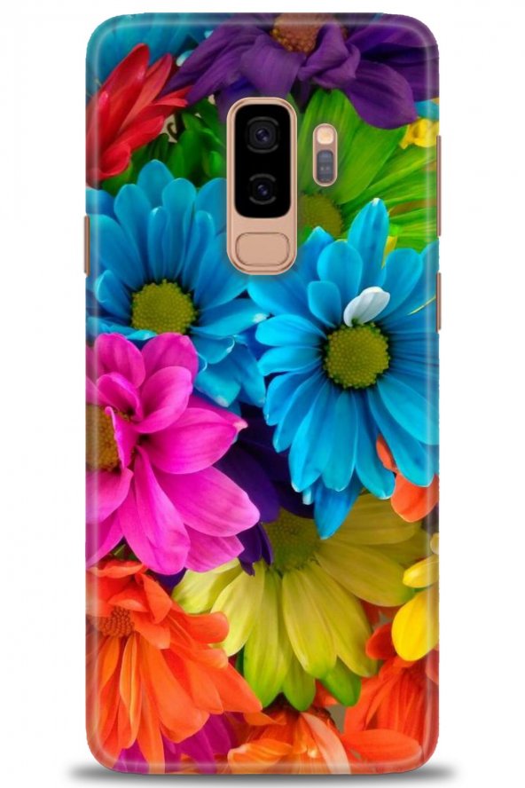 Samsung Galaxy S9 Plus Kılıf HD Baskılı Kılıf - cicek-63 + Temperli Cam