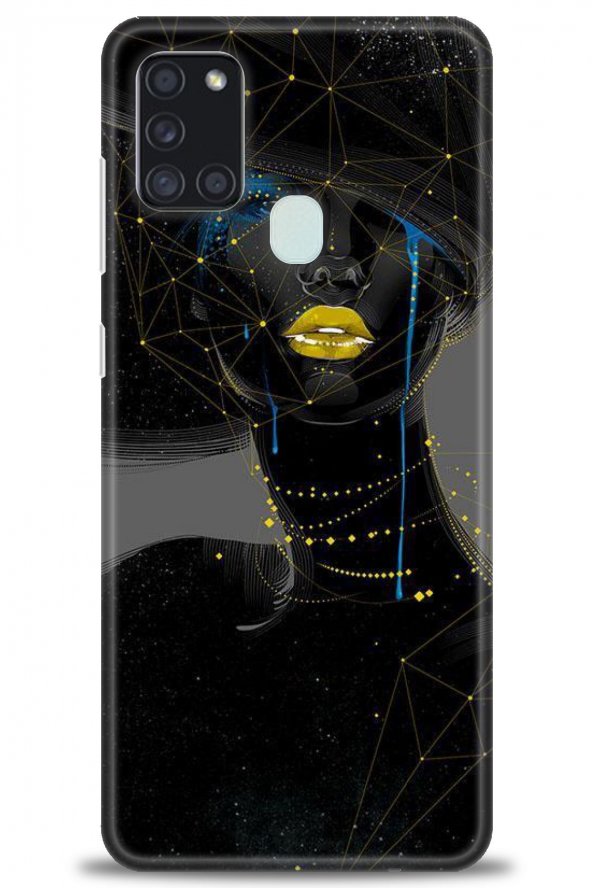 Samsung Galaxy A21S Kılıf HD Baskılı Kılıf - Karışık-194 + Temperli Cam