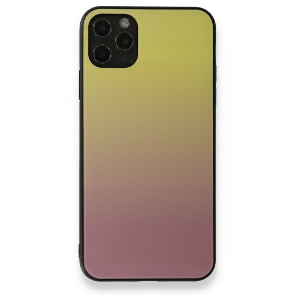 iPhone 11 Pro Max Kılıf Grady Silikon - Sarı-Pembe