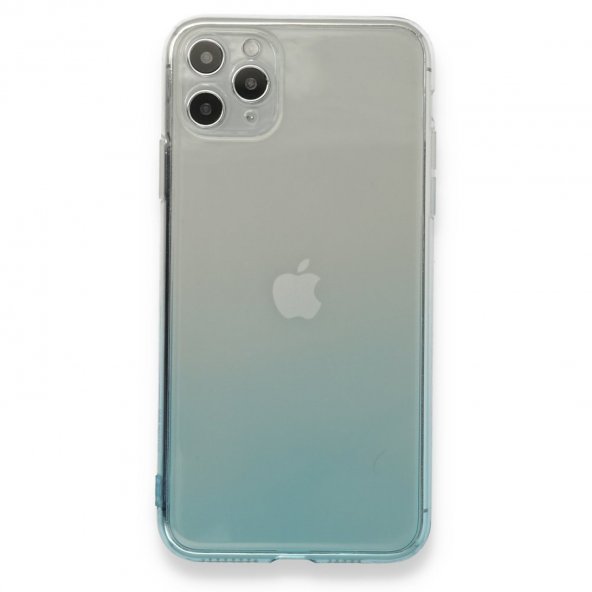 iPhone 11 Pro Max Kılıf Lüx Çift Renkli Silikon - Turkuaz