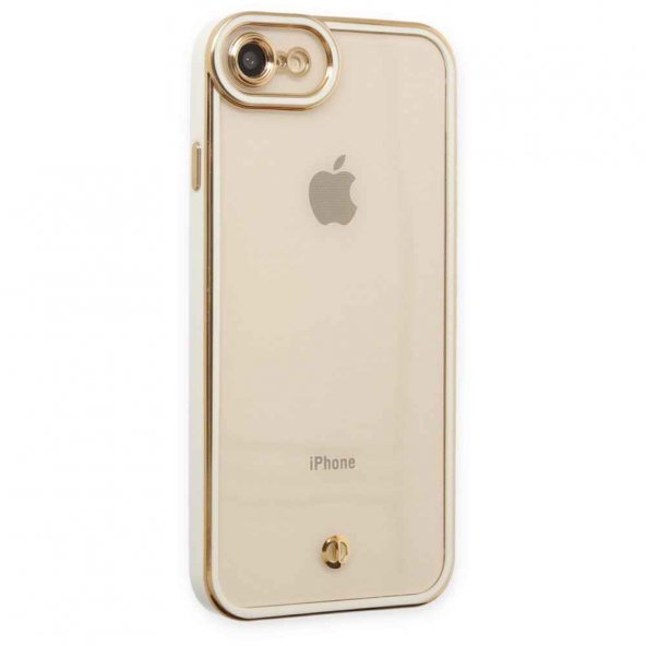 iPhone SE 2020 Kılıf Liva Lens Silikon - Beyaz CB7635