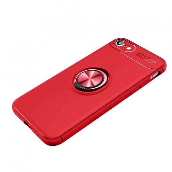 iPhone SE 2020 Kılıf Range Yüzüklü Silikon - Kırmızı