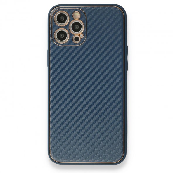iPhone 12 Pro Kılıf Coco Karbon Silikon - Mavi