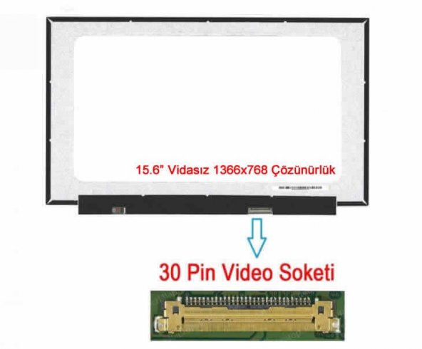 Hp L78715-001 15.6" 30 Pin Vidasız Notebook LCD Panel - 1366X768 Çözünürlük
