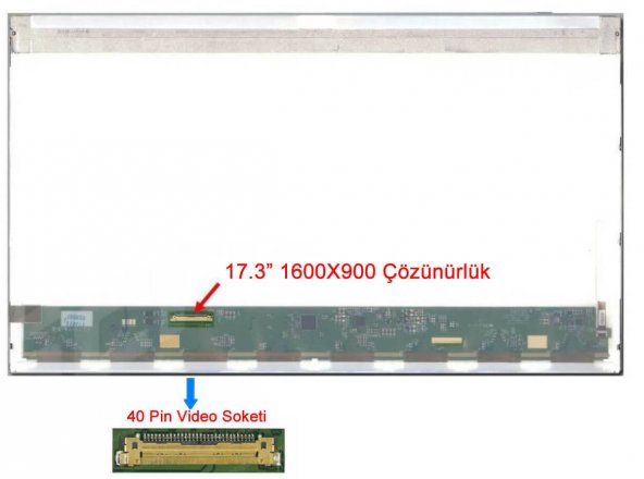 LTN173KT01-Q01 17.3" Standart 40 Pin Notebook LCD Ekran Panel