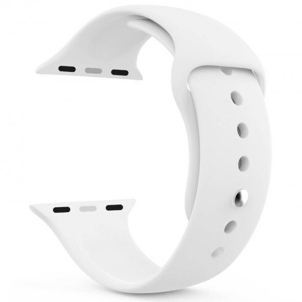 Apple Watch Series 5 44 MM Silikon Kordon Beyaz