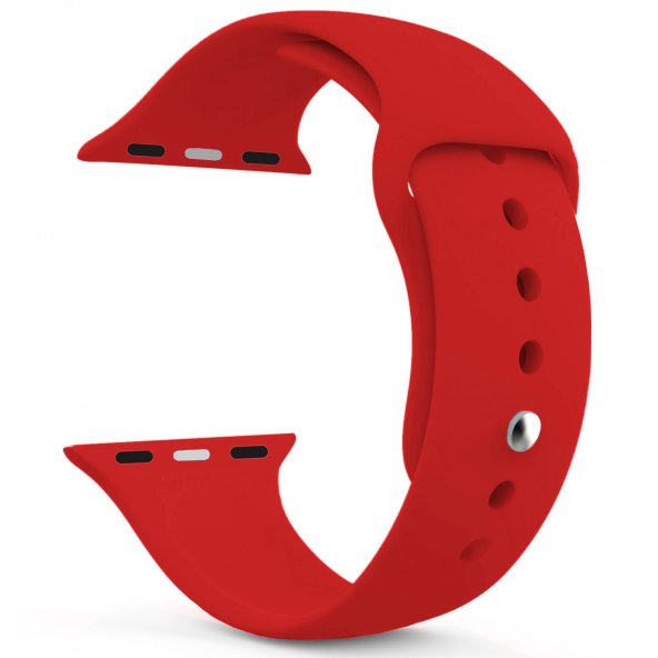 Apple Watch Series 5 44 MM Silikon Kordon Kırmızı